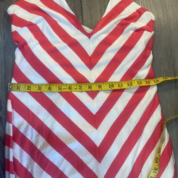 Chevron striped maxi Dress, white, Pink, Small - Picture 7 of 9